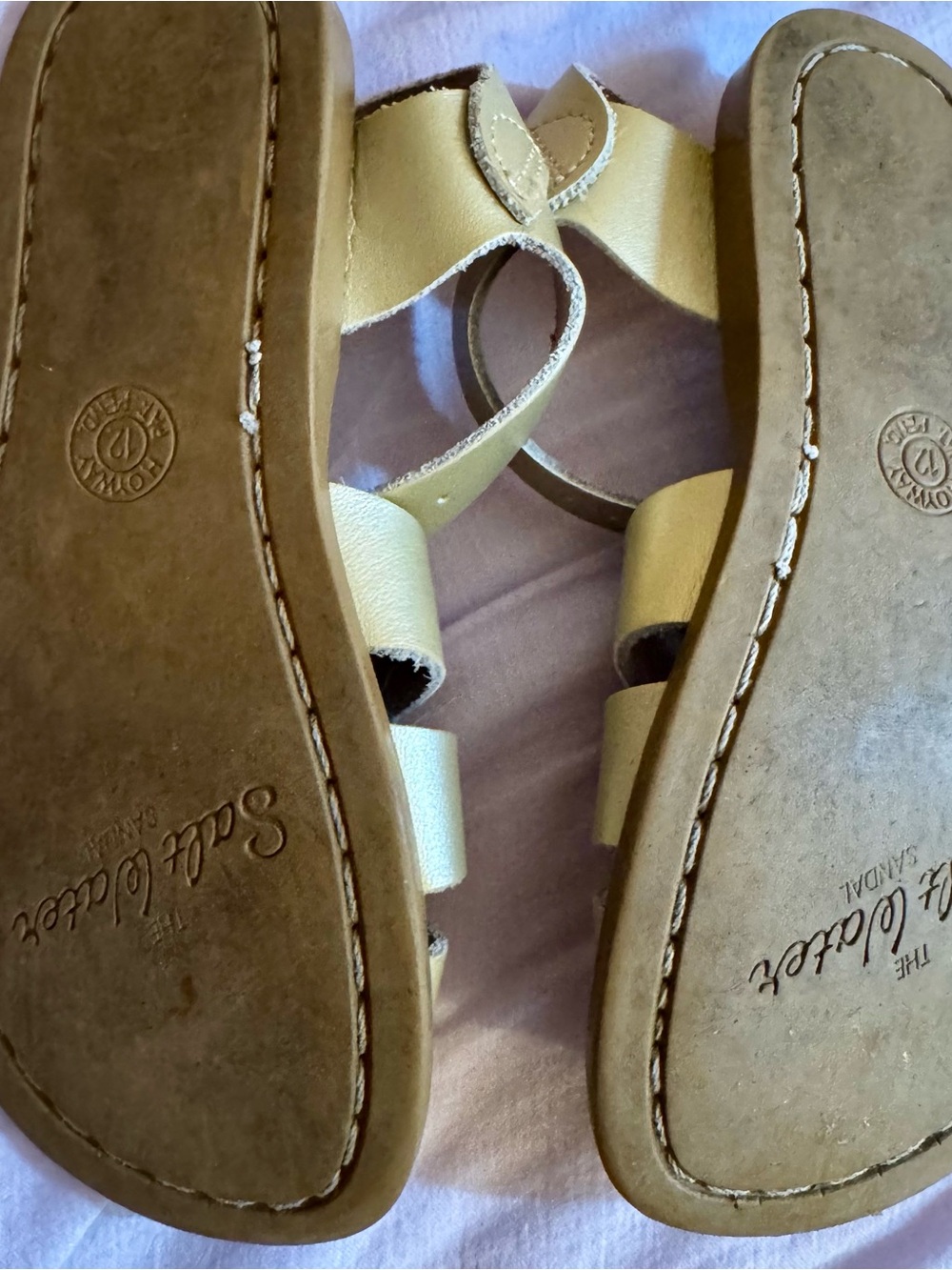 Gold Saltwater Sandals Size 12 - Picture 4 of 4